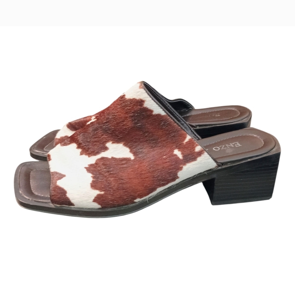 Enzo Angiolini Brown and White Mules - Picture 7 of 8